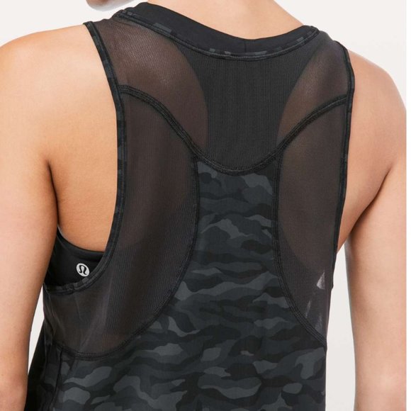 Lululemon Sculpt Tank II Sequoia Camo Print Deep Coal Black/Black 4 - Picture 4 of 13
